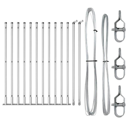 Zaunpfosten Manuell 13 pcs Silber Ø32mm 50 cm Verzinkter Stahl