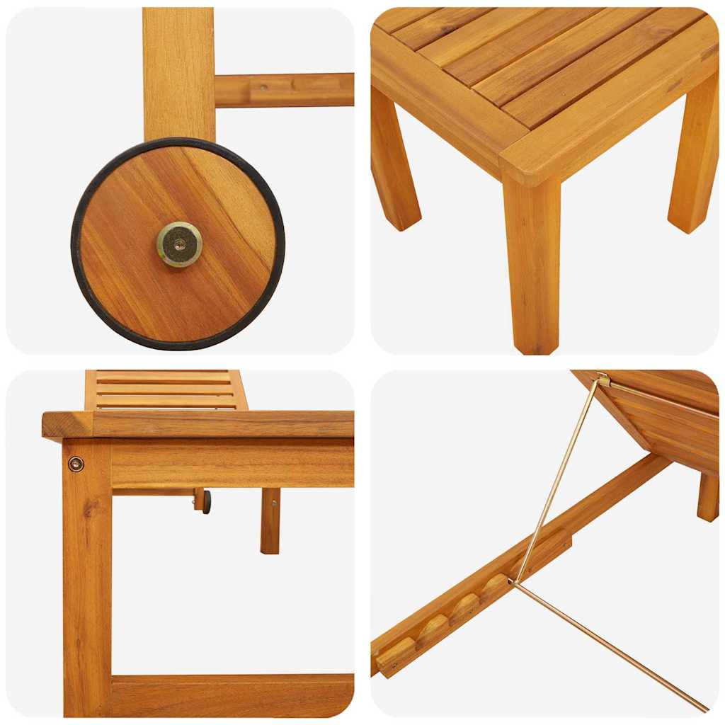 Sonnenliege 3 pcs Braun 35 x 35 x 34cm Massivholz Akazie
