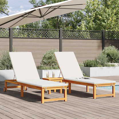 Sonnenliege 3 pcs Braun 35 x 35 x 34cm Massivholz Akazie