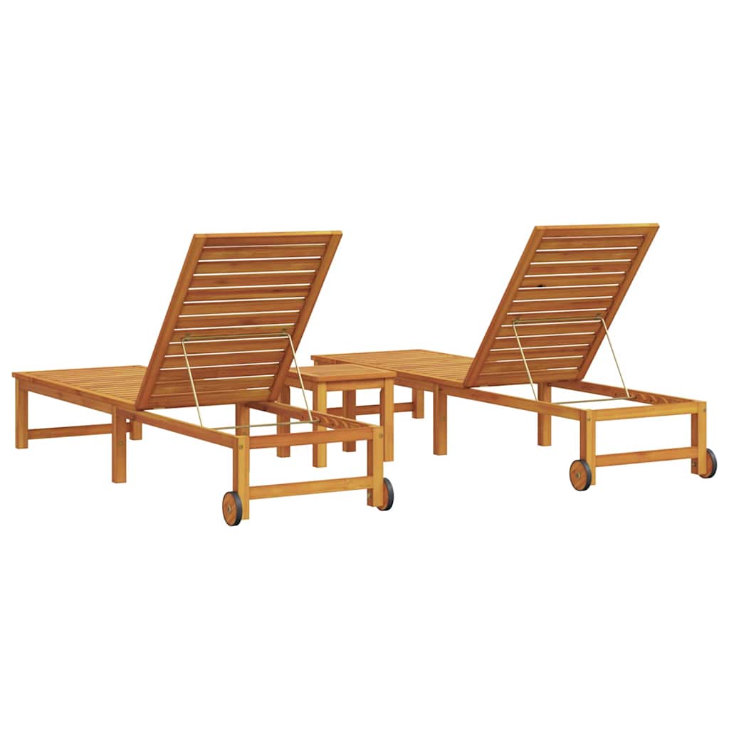 Sonnenliege 3 pcs Braun 35 x 35 x 34cm Massivholz Akazie