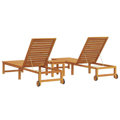 Sonnenliege 3 pcs Braun 35 x 35 x 34cm Massivholz Akazie