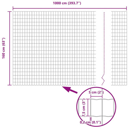 Eurozaun Silber 1.6 x 10 m Feuerverzinktes Eisen
