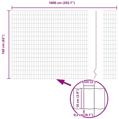 Eurozaun Silber 1.6 x 10 m Feuerverzinktes Eisen