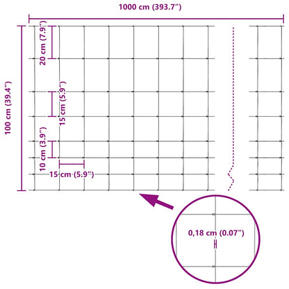 Wildzaun Grau 1 x 10 m Stahl