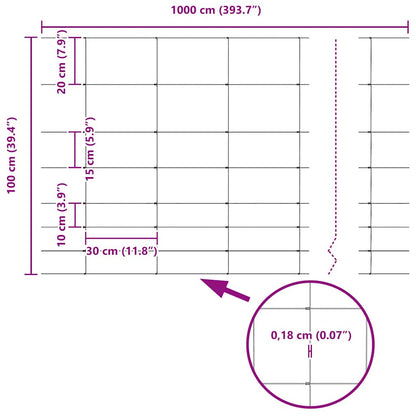 Wildzaun Grau 1 x 10 m Stahl