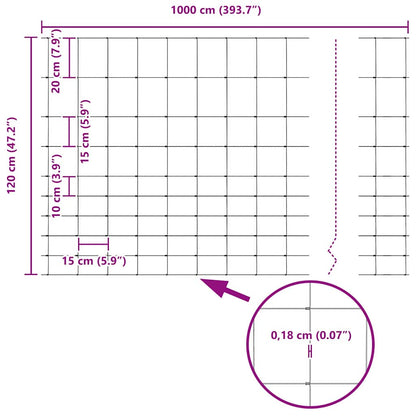 Wildzaun Grau 1.2 x 10 m Stahl