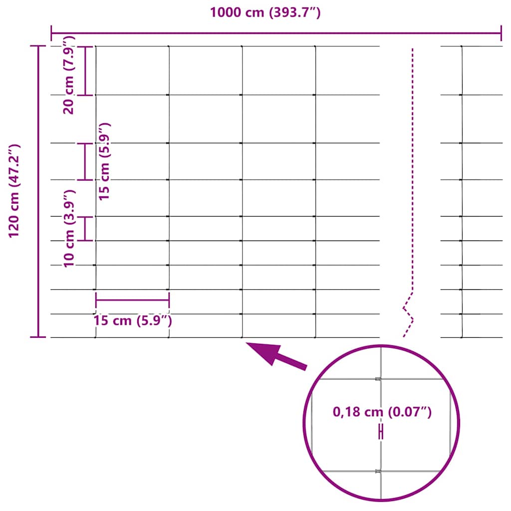 Wildzaun Grau 1.2 x 10 m Stahl