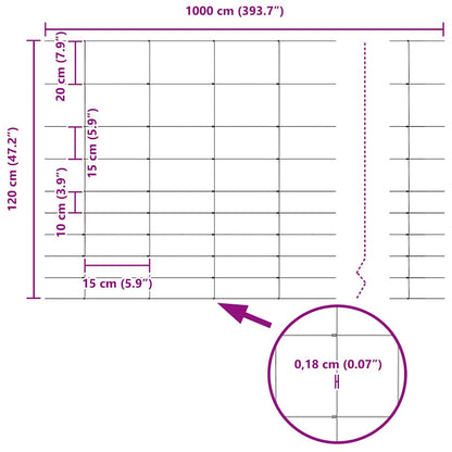 Wildzaun Grau 1.2 x 10 m Stahl