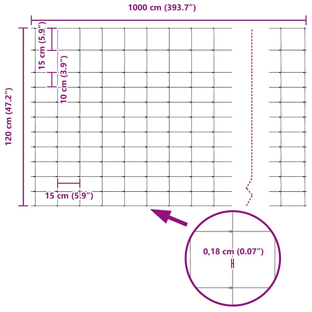 Wildzaun Grau 1.2 x 10 m Stahl