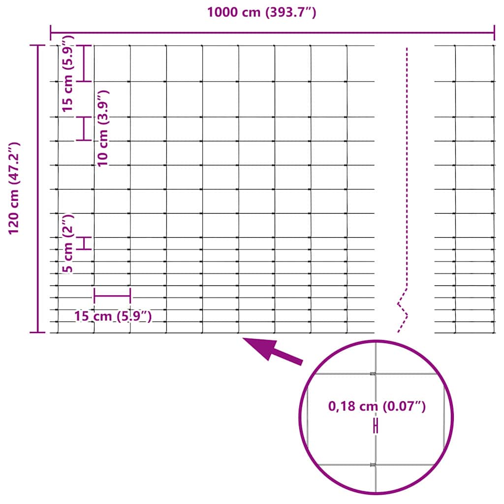 Wildzaun Grau 1.2 x 10 m Stahl