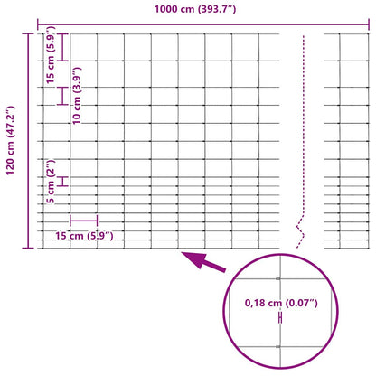 Wildzaun Grau 1.2 x 10 m Stahl