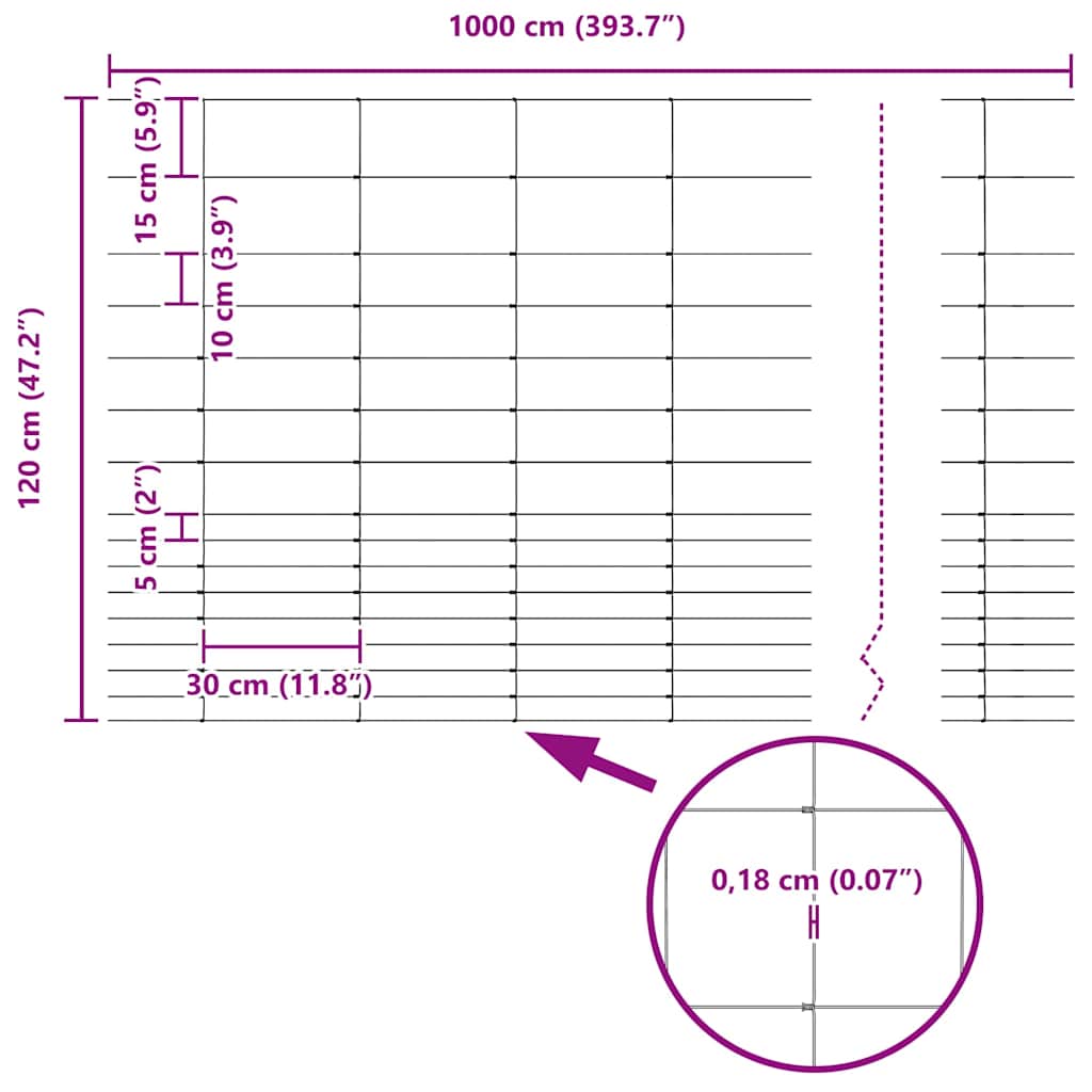 Wildzaun Grau 1.2 x 10 m Stahl