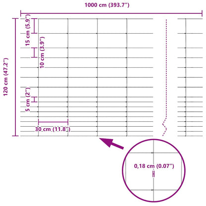 Wildzaun Grau 1.2 x 10 m Stahl