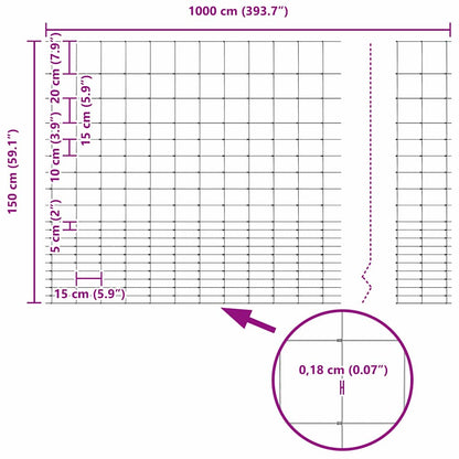 Wildzaun Grau 1.6 x 10 m Stahl