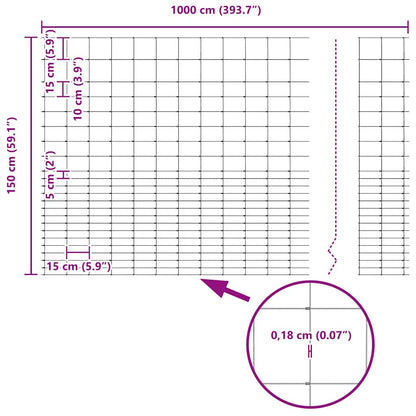 Wildzaun Grau 1.6 x 10 m Stahl
