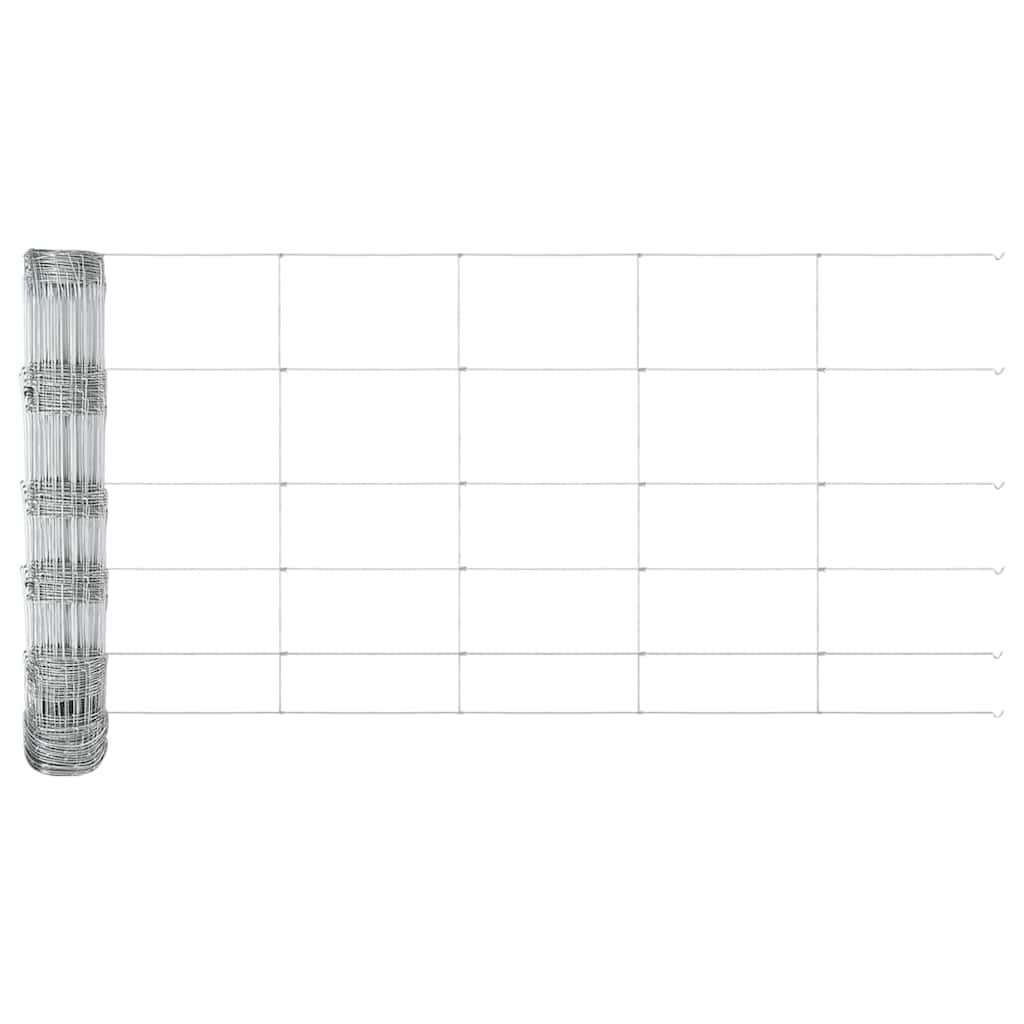 Wildzaun Silber 25 x 0.8 m Verzinkter Stahl