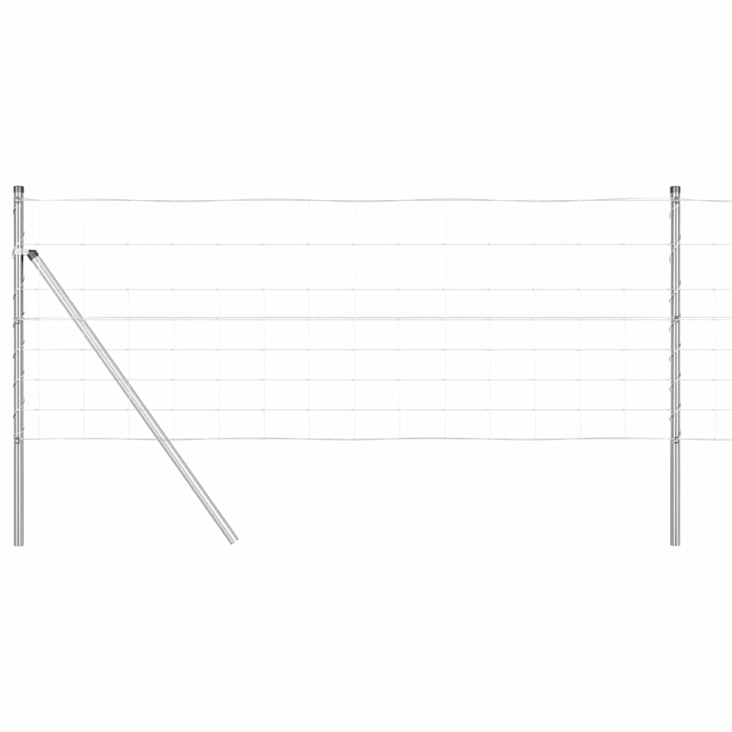 Wildzaun Silber 25 x 0.8 m Verzinkter Stahl