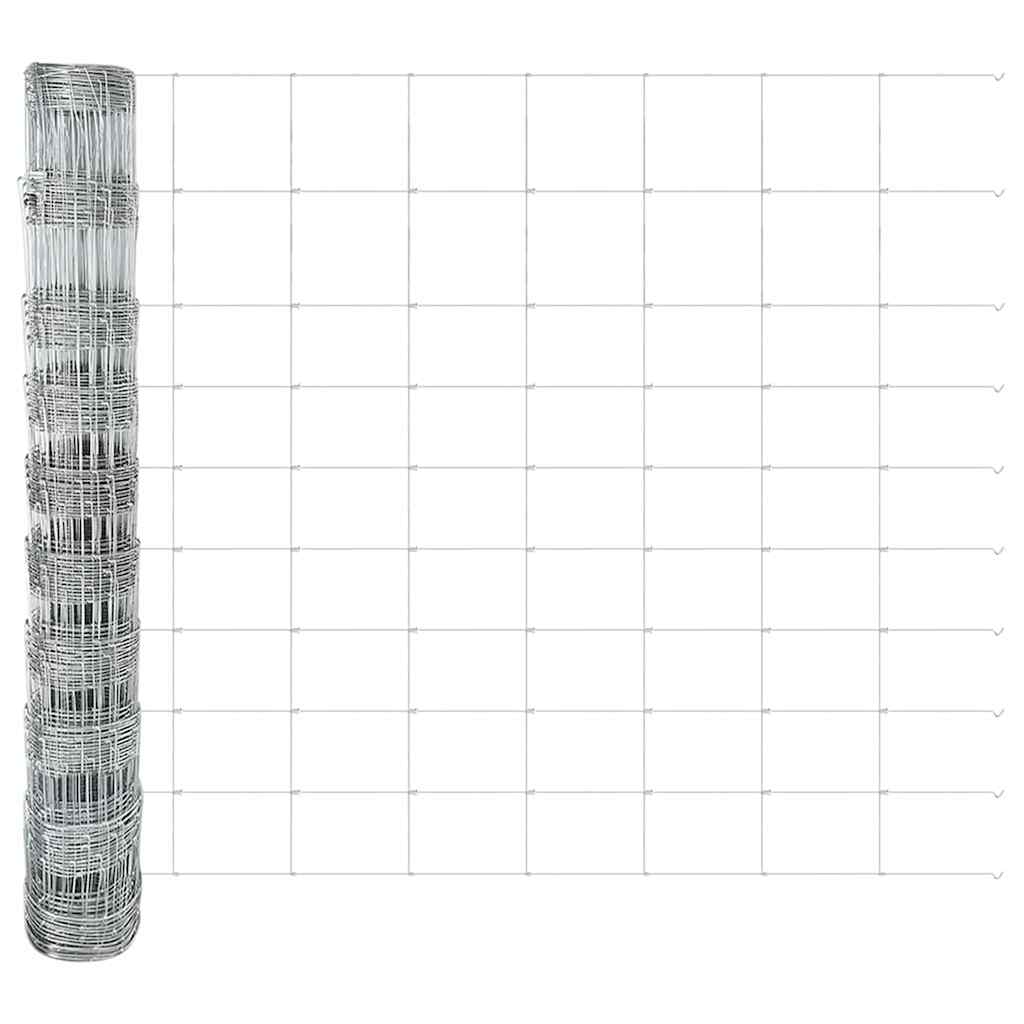 Wildzaun Silber 25 x 1 m Verzinkter Stahl