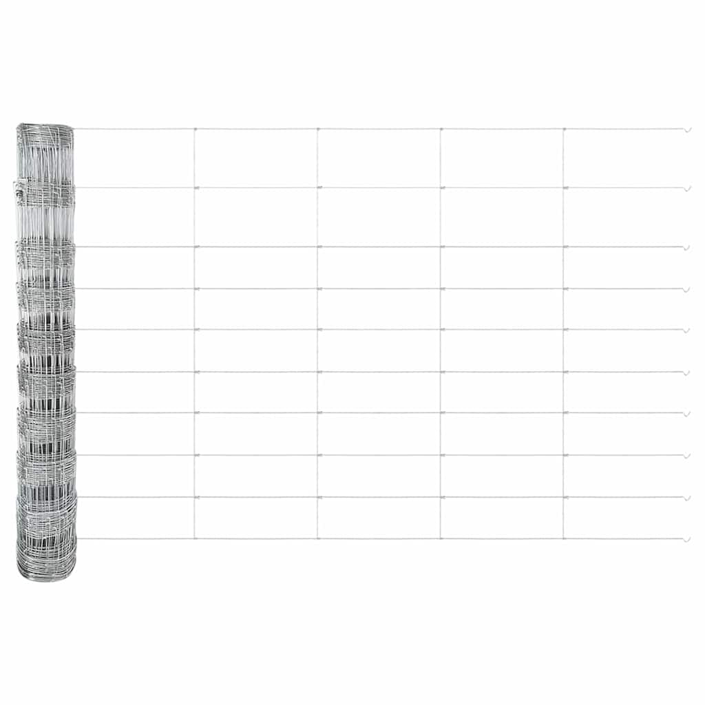 Wildzaun Silber 25 x 1 m Verzinkter Stahl