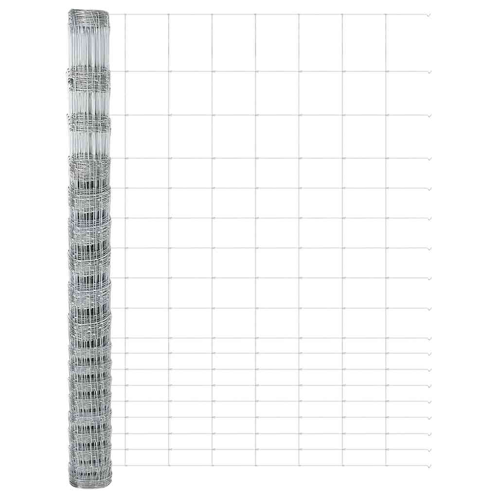 Wildzaun Silber 25 x 1.5 m Verzinkter Stahl