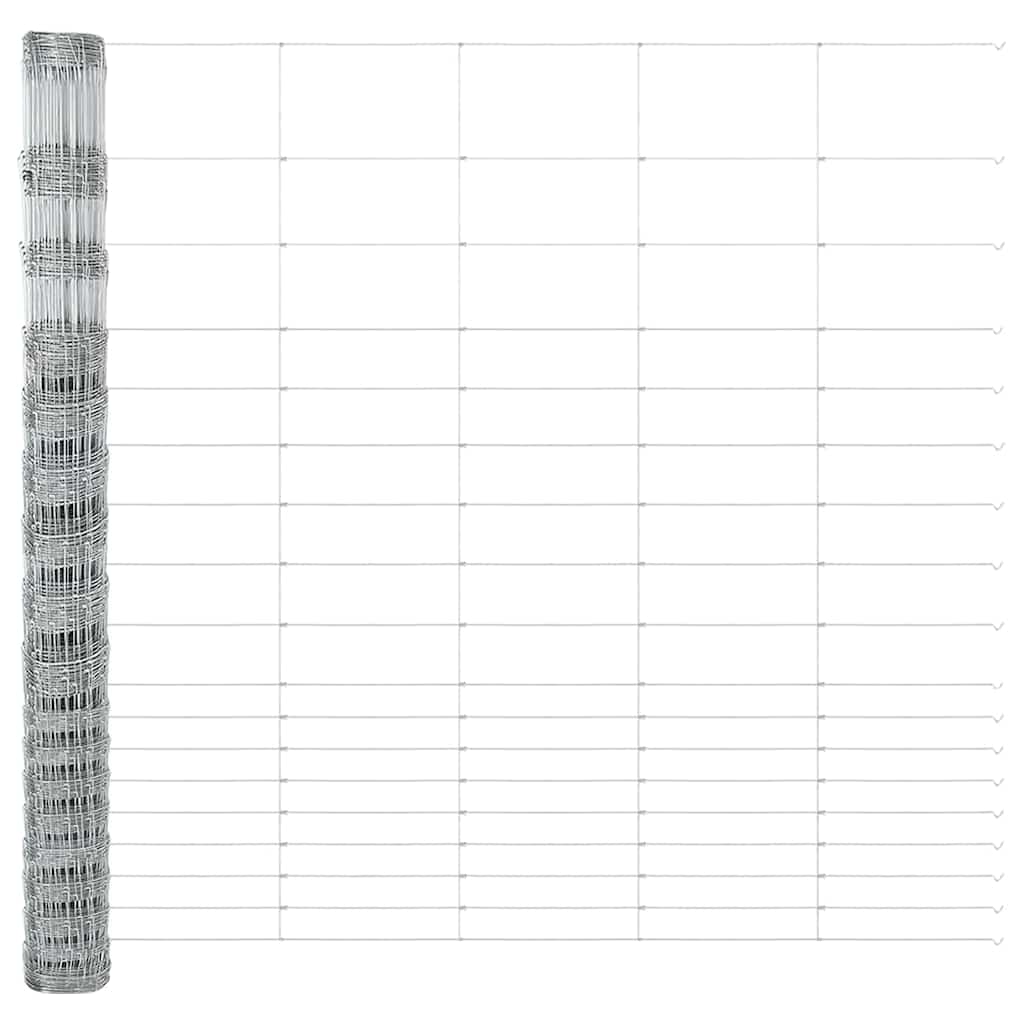 Wildzaun Silber 25 x 1.5 m Verzinkter Stahl