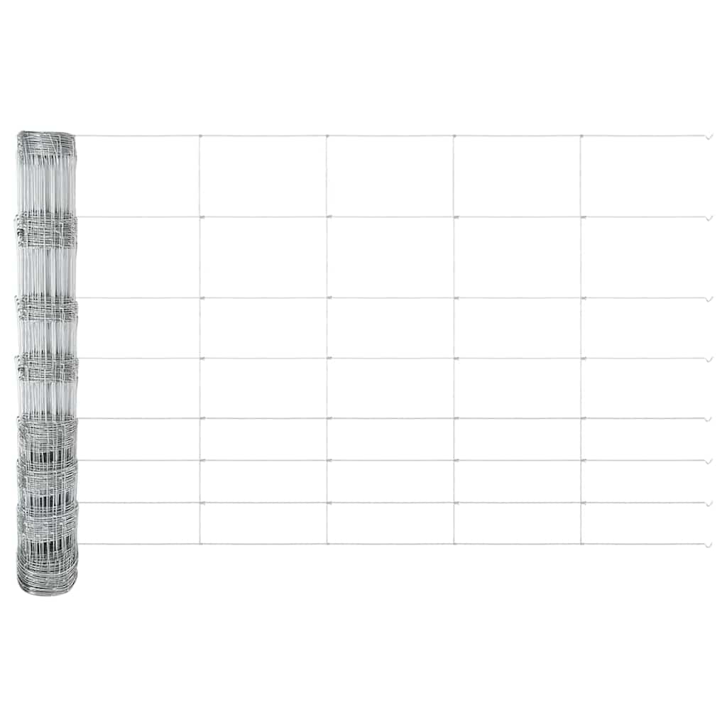 Wildzaun Silber 50 x 1 m Verzinkter Stahl