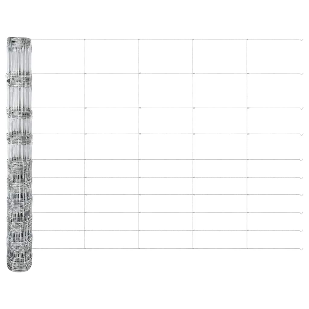 Wildzaun Silber 50 x 1.2 m Verzinkter Stahl