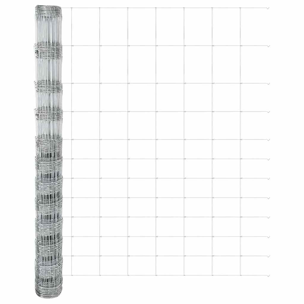 Wildzaun Silber 50 x 1.4 m Verzinkter Stahl