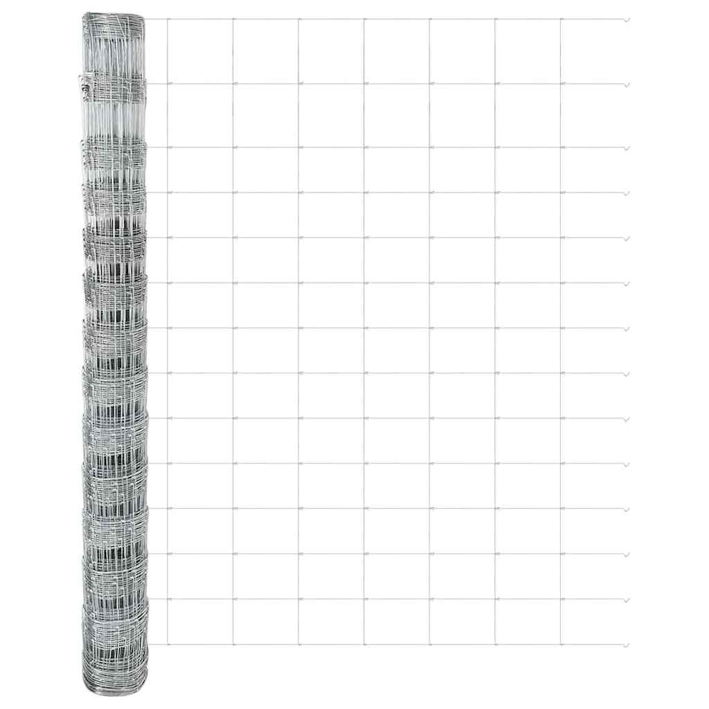 Wildzaun Silber 50 x 1.4 m Verzinkter Stahl