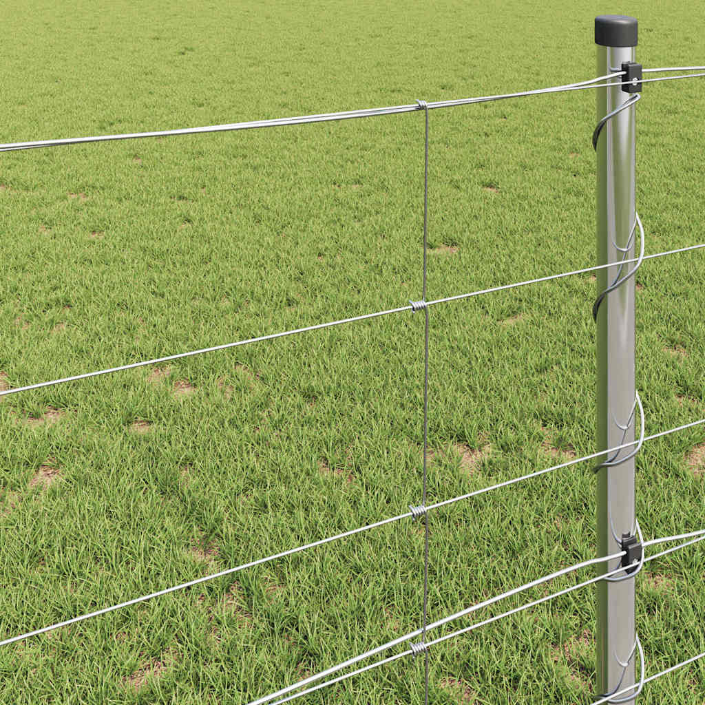 Wildzaun Silber 100 x 0,8 m Verzinkter Stahl