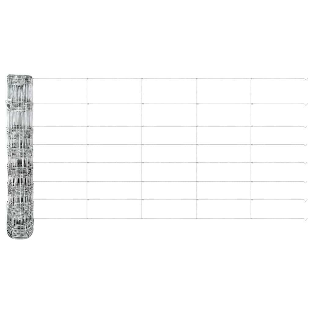 Wildzaun Silber 100 x 0.8 m Verzinkter Stahl