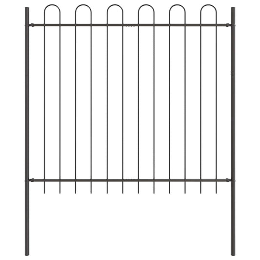 Gartenzaun Grau 1.7 x 1.5 m Pulverbeschichteter Stahl