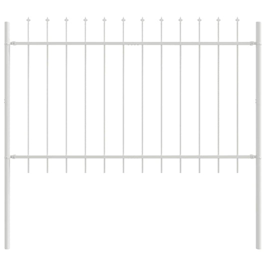 Gartenzaun Weiß 1.7 x 0.8 m Pulverbeschichteter Stahl