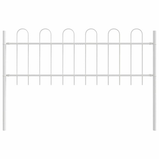 Gartenzaun Weiß 1.7 x 0.6 m Pulverbeschichteter Stahl