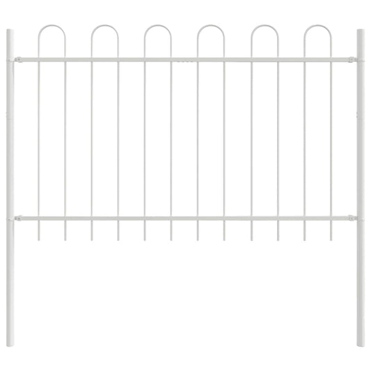 Gartenzaun Weiß 1.7 x 1 m Pulverbeschichteter Stahl