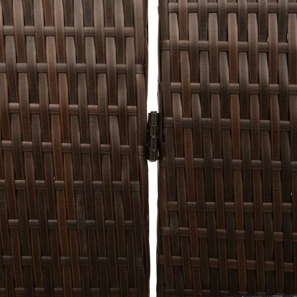 Raumteiler Falten Manuell Braun 146 x 180 cm Poly-Rattan