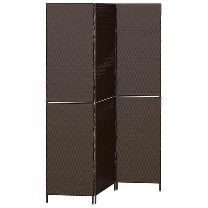 Raumteiler Falten Manuell Braun 146 x 180 cm Poly-Rattan