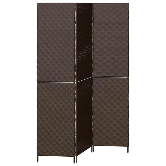 Raumteiler Falten Manuell Braun 146 x 180 cm Poly-Rattan