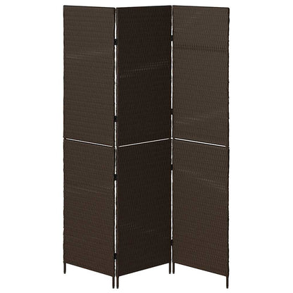 Raumteiler Falten Manuell Braun 146 x 180 cm Poly-Rattan