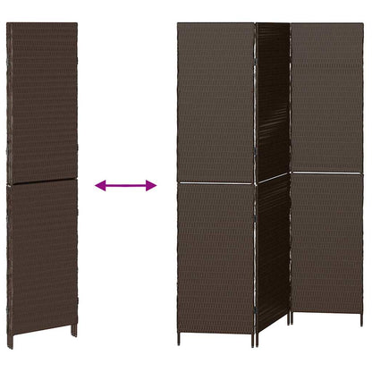 Raumteiler Falten Manuell Braun 146 x 180 cm Poly-Rattan