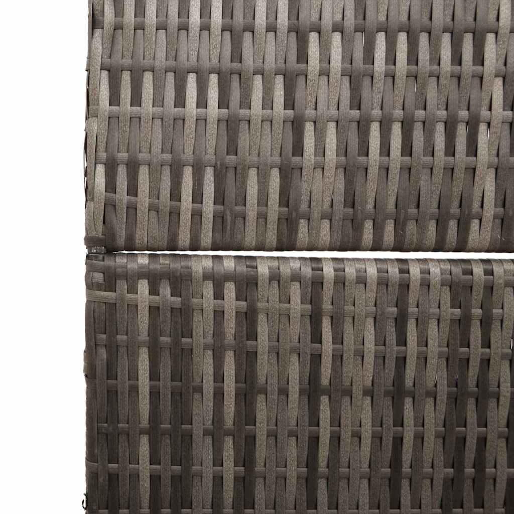 Raumteiler Falten Manuell Grau 147 x 180 cm Poly-Rattan