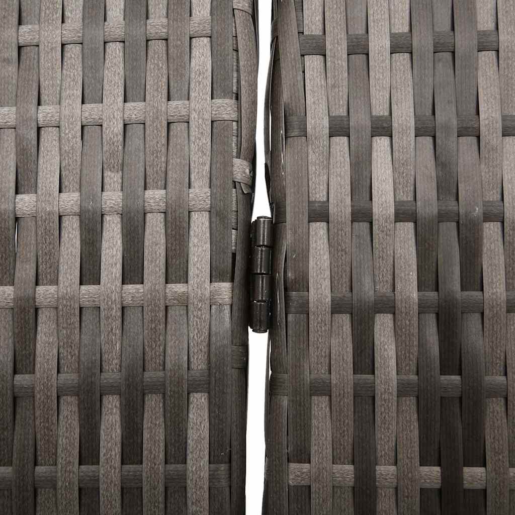 Raumteiler Falten Manuell Grau 147 x 180 cm Poly-Rattan