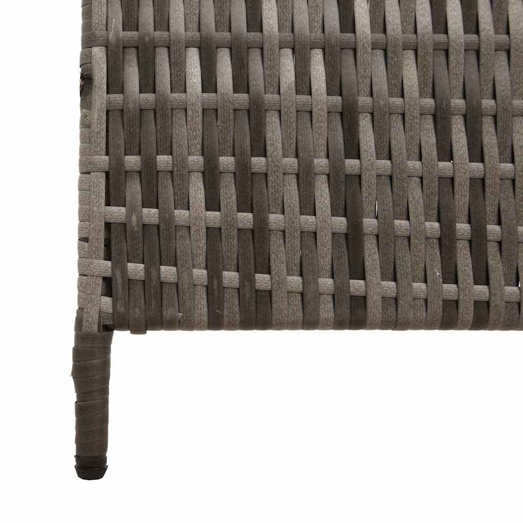 Raumteiler Falten Manuell Grau 147 x 180 cm Poly-Rattan