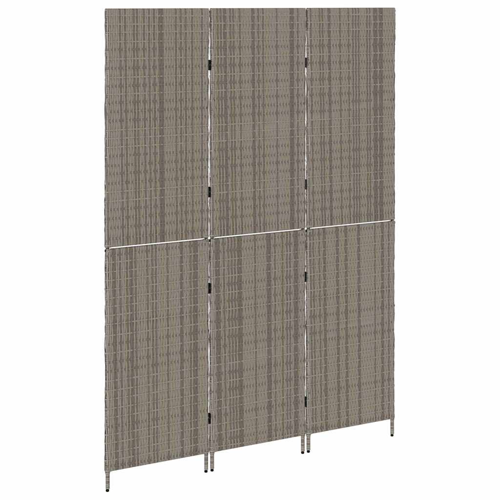 Raumteiler Falten Manuell Grau 147 x 180 cm Poly-Rattan