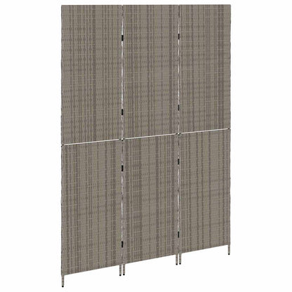 Raumteiler Falten Manuell Grau 147 x 180 cm Poly-Rattan