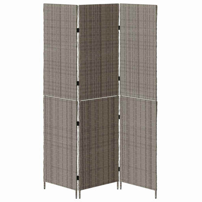 Raumteiler Falten Manuell Grau 147 x 180 cm Poly-Rattan