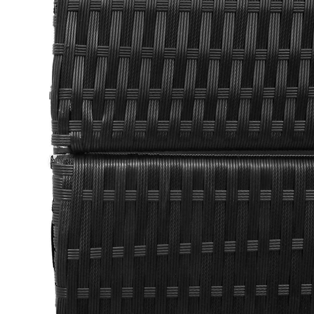 Raumteiler Schwarz 195 x 180 cm Poly-Rattan