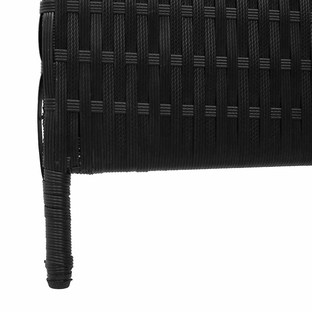 Raumteiler Schwarz 195 x 180 cm Poly-Rattan