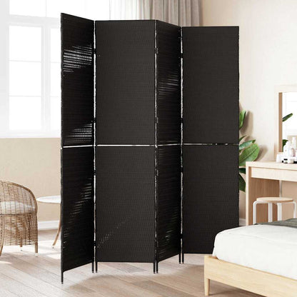 Raumteiler Schwarz 195 x 180 cm Poly-Rattan