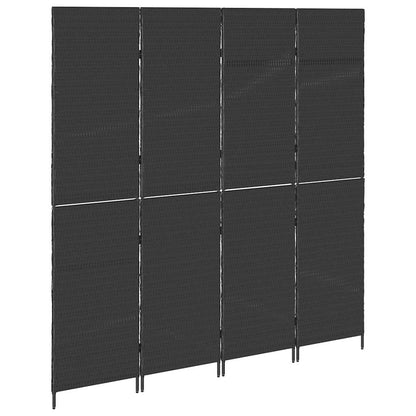 Raumteiler Schwarz 195 x 180 cm Poly-Rattan